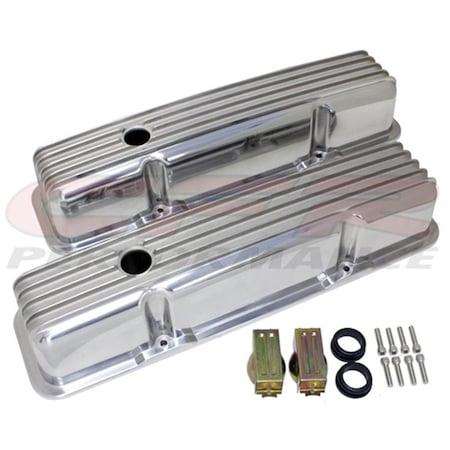 Cfr Performance CFR HZ-6720-3-PBK Aluminum 1958-86 Chevy Sb 283-400 Tall Valve Covers Full Finned, Black CF55065